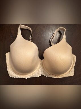aerie Smooth Lace-Trim T-Shirt Bra - Cream